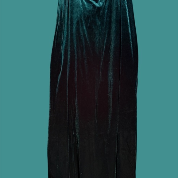 NEW VTG NU Dimension Green Velvet 2-Piece Set Maxi Skirt Long Sleeve Blouse Med - Picture 7 of 11